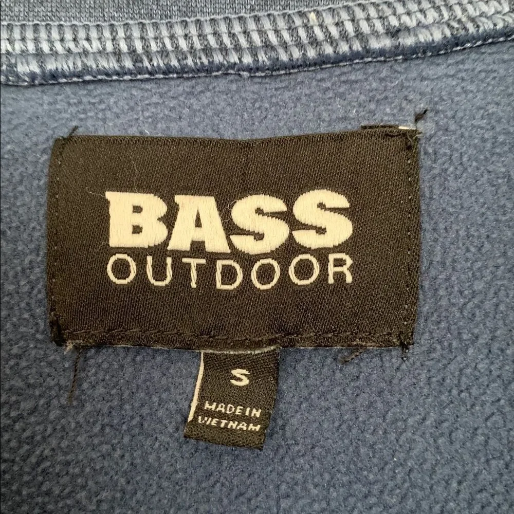 Bass Men's Dark Blue Zip-Up Sweater Pullover Size S